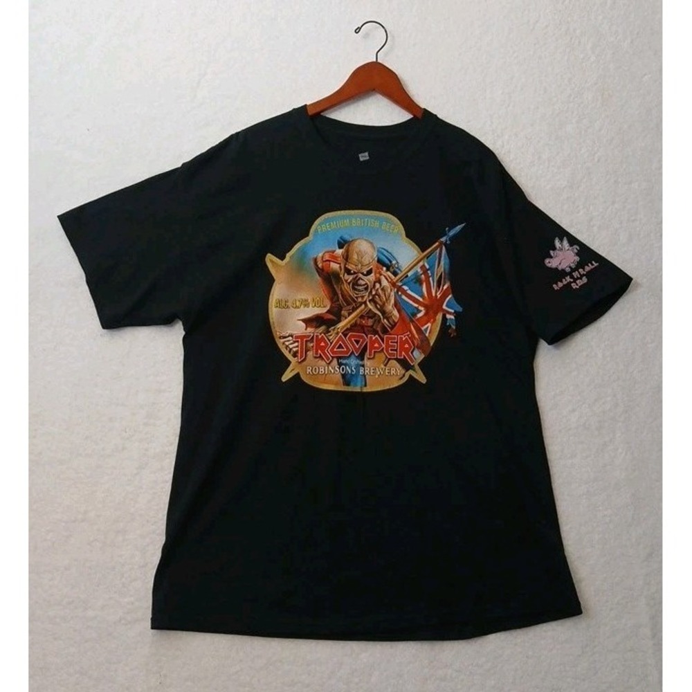 Iron Maiden Trooper Beer Shirt Mens XL Black Rockwall Ribs Robinsons Brewery